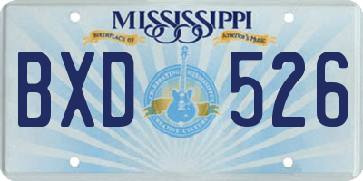 MS license plate BXD526