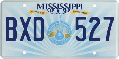 MS license plate BXD527