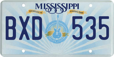 MS license plate BXD535