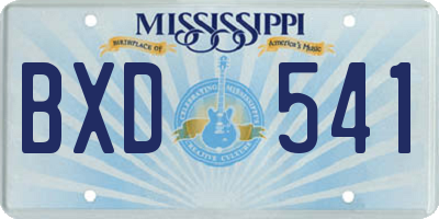 MS license plate BXD541