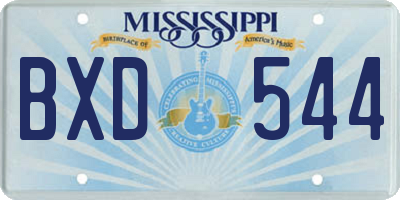 MS license plate BXD544