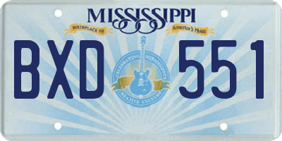 MS license plate BXD551