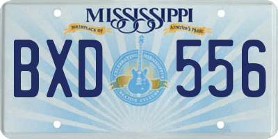 MS license plate BXD556