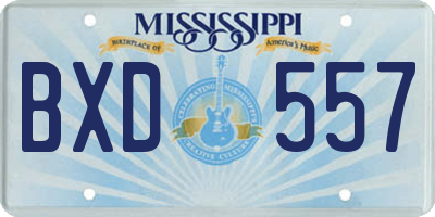 MS license plate BXD557