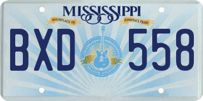 MS license plate BXD558