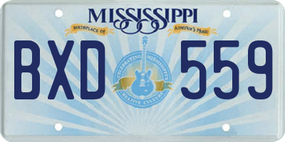 MS license plate BXD559