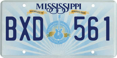 MS license plate BXD561