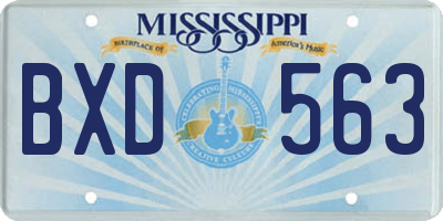 MS license plate BXD563