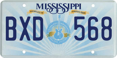 MS license plate BXD568