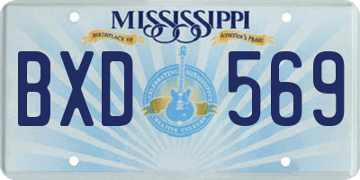 MS license plate BXD569