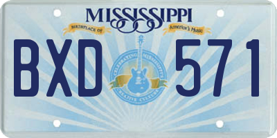 MS license plate BXD571