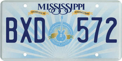 MS license plate BXD572
