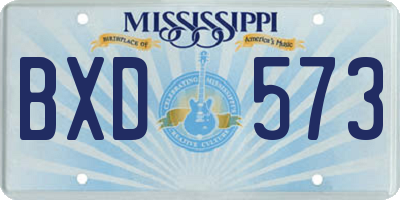 MS license plate BXD573