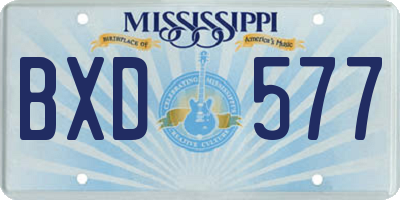 MS license plate BXD577