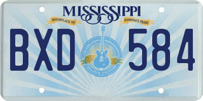 MS license plate BXD584