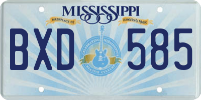 MS license plate BXD585