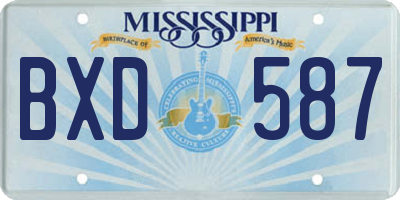 MS license plate BXD587