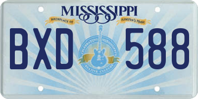 MS license plate BXD588