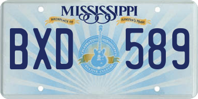 MS license plate BXD589