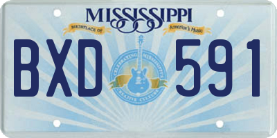 MS license plate BXD591