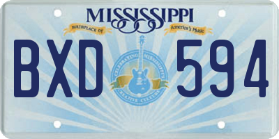 MS license plate BXD594