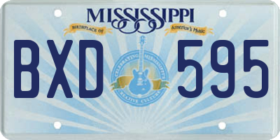 MS license plate BXD595