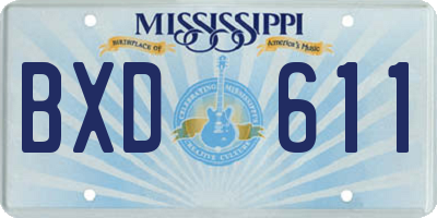 MS license plate BXD611