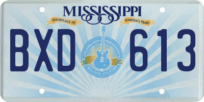 MS license plate BXD613