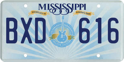 MS license plate BXD616