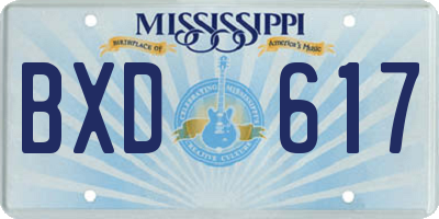 MS license plate BXD617