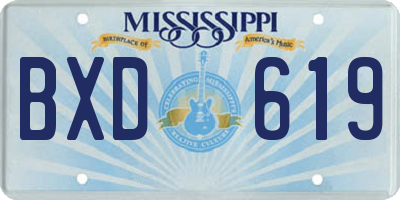 MS license plate BXD619