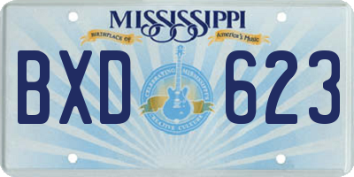 MS license plate BXD623