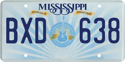 MS license plate BXD638