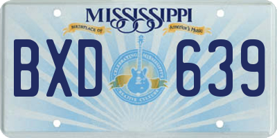 MS license plate BXD639