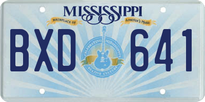 MS license plate BXD641