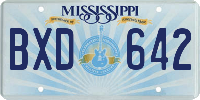 MS license plate BXD642