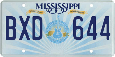 MS license plate BXD644