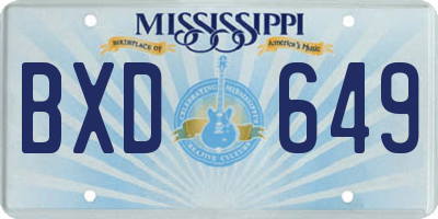 MS license plate BXD649