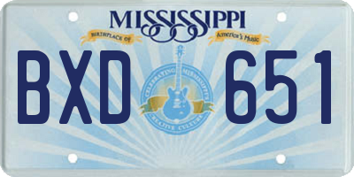 MS license plate BXD651