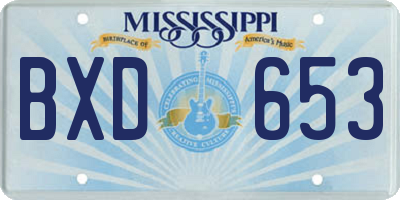 MS license plate BXD653