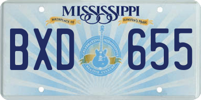 MS license plate BXD655