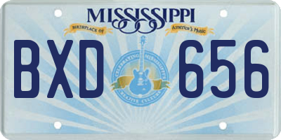 MS license plate BXD656
