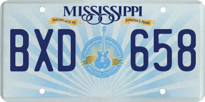 MS license plate BXD658