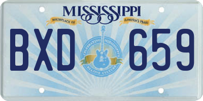 MS license plate BXD659