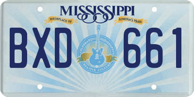 MS license plate BXD661