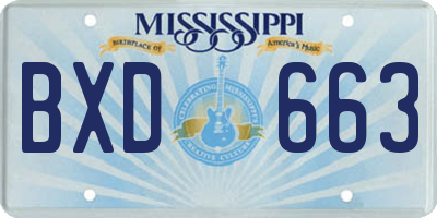 MS license plate BXD663
