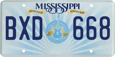 MS license plate BXD668
