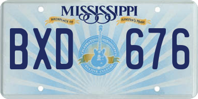 MS license plate BXD676