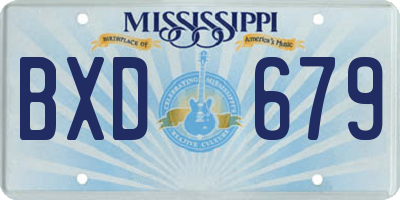 MS license plate BXD679