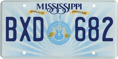 MS license plate BXD682